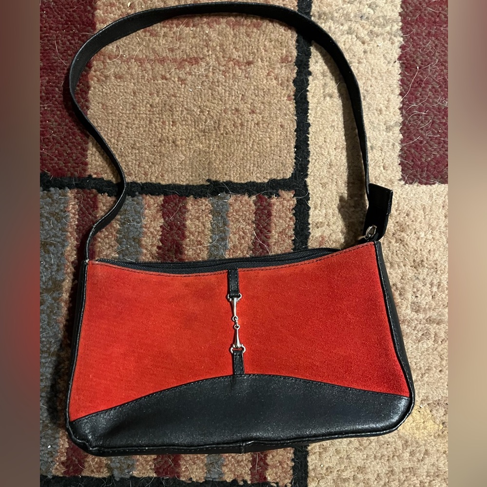 Cute suede leather and leather purse